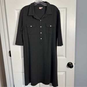 Persifor sz XXL charcoal gray Winpenny shirt dress, stretch, 3/4 sleeve, travel